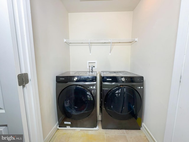 9506 Manor Oaks Vw, Upper Marlboro, MD 20772 - laundry room featuring separate washer and dryer and baseboards