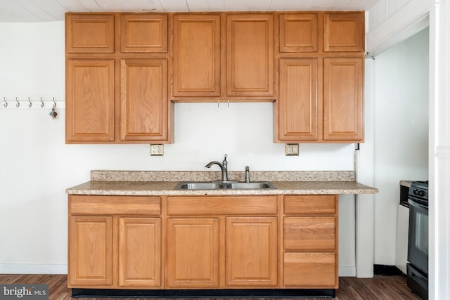 1926 W Broad St, Bethlehem, PA 18018 - kitchen featuring a sink, stove, dark wood-style floors, and light countertops