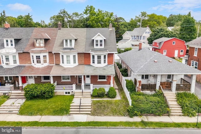 1926 W Broad St, Bethlehem, PA 18018 - view of front of house with a porch, stairway, brick siding, and a chimney