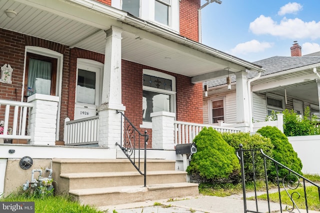1926 W Broad St, Bethlehem, PA 18018 - view of exterior entry with covered porch and brick siding