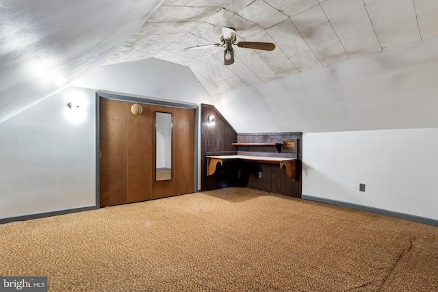 215 W Main St, Newmanstown, PA 17073 - bonus room with carpet flooring, lofted ceiling, and ceiling fan