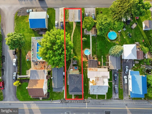 215 W Main St, Newmanstown, PA 17073 - aerial view of a pool area