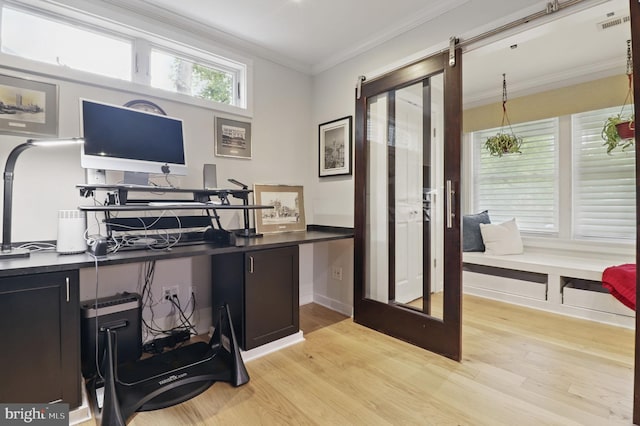 1367 Cedar Ave, Annapolis, MD 21403 - office area with light wood-style flooring and ornamental molding