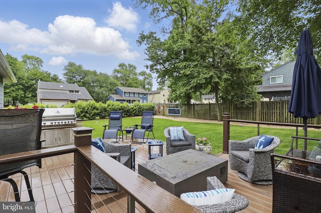1367 Cedar Ave, Annapolis, MD 21403 - deck featuring an outdoor living space and area for grilling