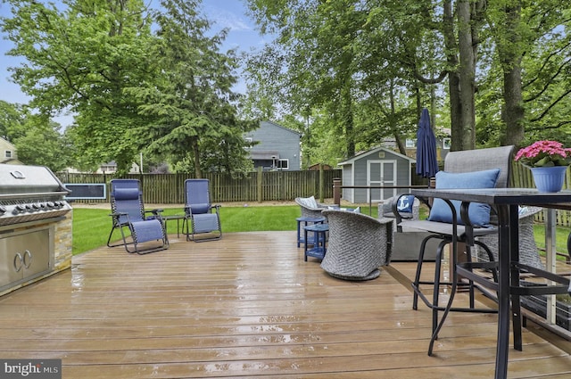 1367 Cedar Ave, Annapolis, MD 21403 - wooden deck with area for grilling and outdoor dining space
