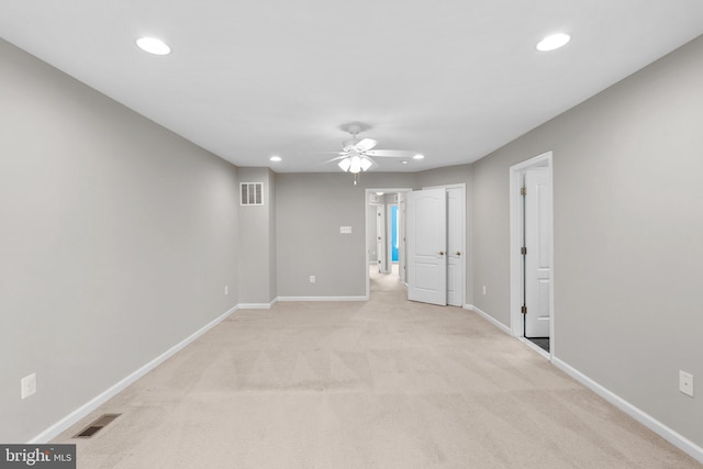 9778 Peace Springs Rdg, Laurel, MD 20723 - empty room featuring recessed lighting, ceiling fan, and light colored carpet