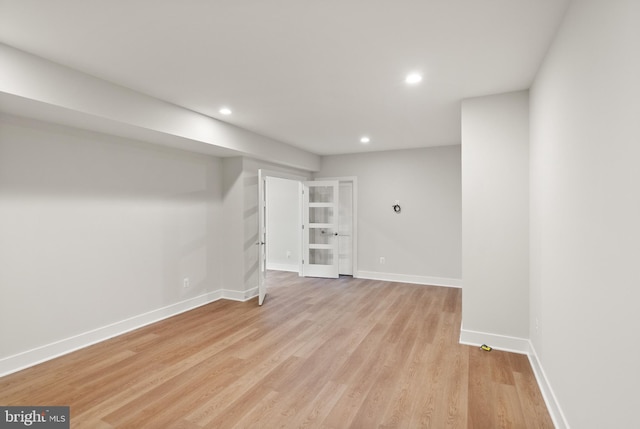1554 Davidson Rd, Mclean, VA 22101 - basement with recessed lighting, light wood finished floors, and baseboards