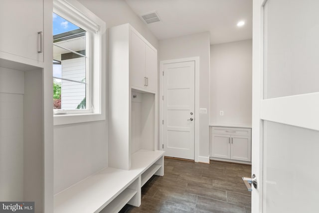 1554 Davidson Rd, Mclean, VA 22101 - mudroom featuring dark wood-type flooring and recessed lighting