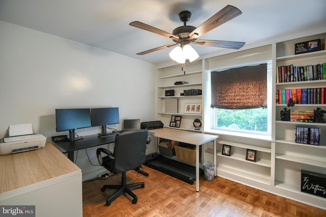 3018 Joshua Rd, Lafayette Hill, PA 19444 - office area featuring ceiling fan