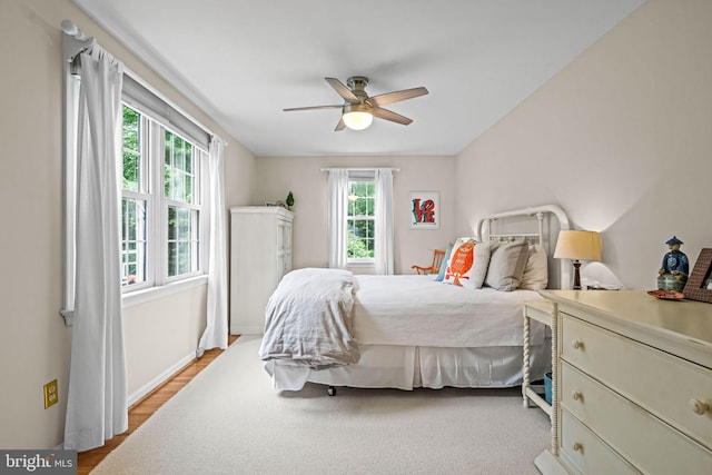 363 Colket Ln, Wayne, PA 19087 - bedroom with a ceiling fan, light wood-type flooring, and baseboards