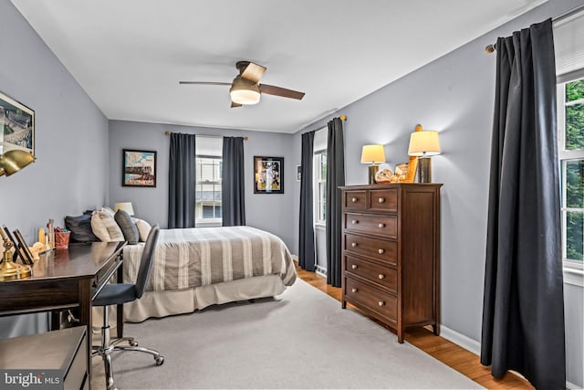 363 Colket Ln, Wayne, PA 19087 - bedroom featuring wood finished floors, a ceiling fan, baseboards, and an office area