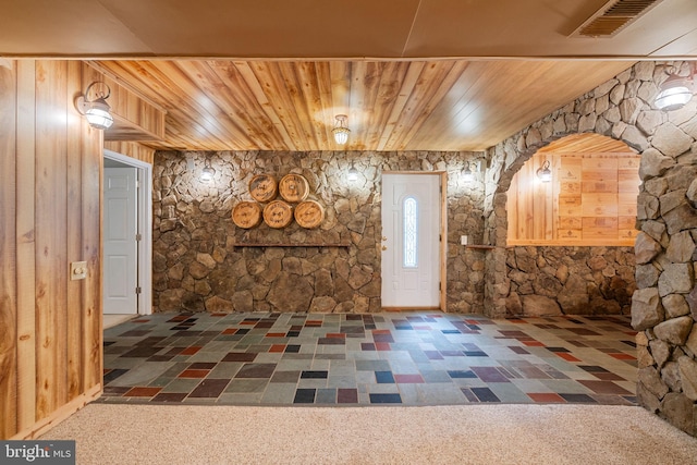 9341 Amaryllis Ave, Manassas, VA 20110 - entryway featuring wooden ceiling and carpet floors