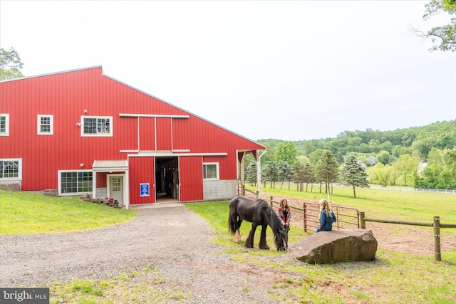 5171 Diehl Rd, Mohnton, PA 19540 - view of pole building with an exterior structure, driveway, and a view of rural / pastoral area