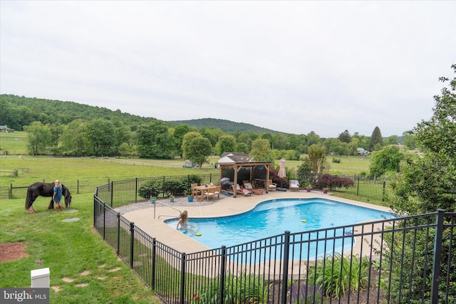 5171 Diehl Rd, Mohnton, PA 19540 - view of pool with a patio area, a gazebo, and a rural view