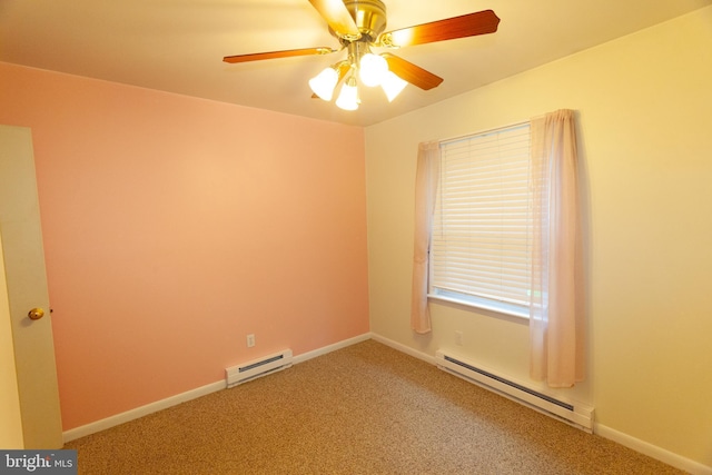 503 Deer Run Rd, Lititz, PA 17543 - carpeted spare room with a baseboard heating unit, ceiling fan, and baseboards