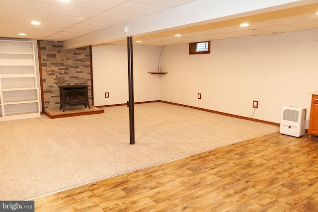 503 Deer Run Rd, Lititz, PA 17543 - basement featuring recessed lighting, baseboards, light wood finished floors, and light carpet