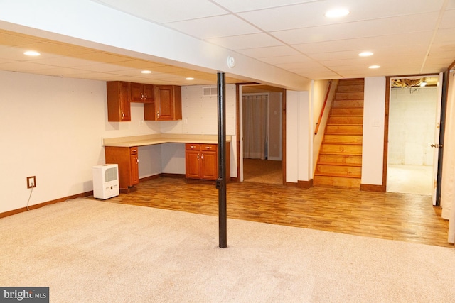 503 Deer Run Rd, Lititz, PA 17543 - finished below grade area with carpet, baseboards, recessed lighting, and stairway