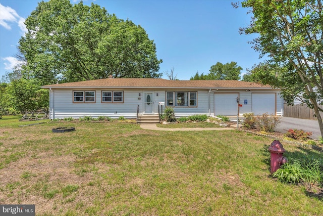 176 Morris Ave, Sewell, NJ 08080 - ranch-style home with concrete driveway, a front lawn, and a garage