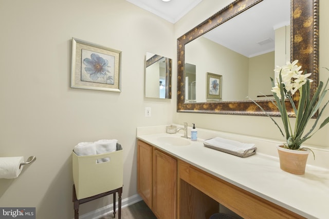 35871 Devon Park Sq, Round Hill, VA 20141 - bathroom with vanity and ornamental molding