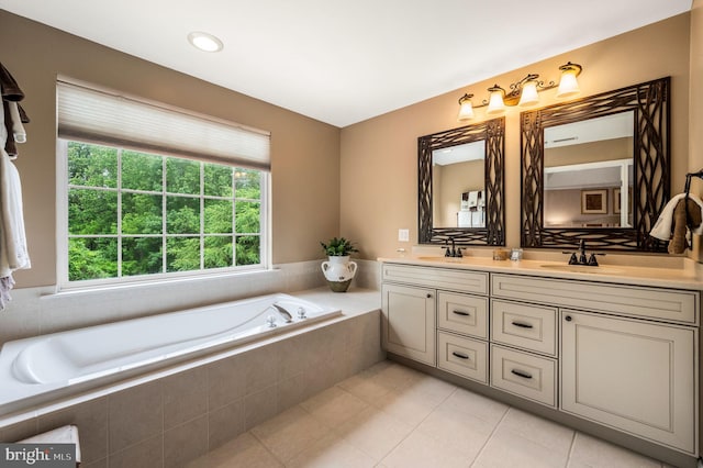 41 Musket Ct, West Chester, PA 19382 - full bath with double vanity, a bath, and tile patterned flooring