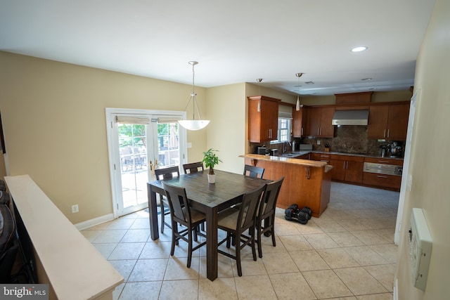 5280 Ten Oaks Rd, Clarksville, MD 21029 - dining room featuring light tile patterned flooring and recessed lighting