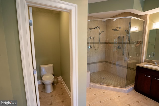 5280 Ten Oaks Rd, Clarksville, MD 21029 - bathroom with vanity, a stall shower, and tile patterned floors