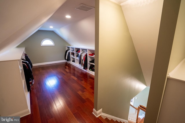 5280 Ten Oaks Rd, Clarksville, MD 21029 - additional living space with lofted ceiling, dark wood finished floors, and recessed lighting