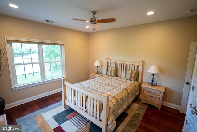 5280 Ten Oaks Rd, Clarksville, MD 21029 - bedroom with wood finished floors, recessed lighting, and ceiling fan