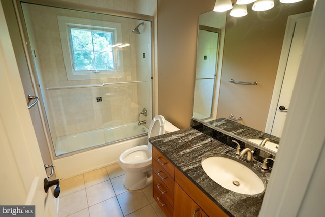 5280 Ten Oaks Rd, Clarksville, MD 21029 - full bath with tile patterned floors, vanity, and combined bath / shower with glass door