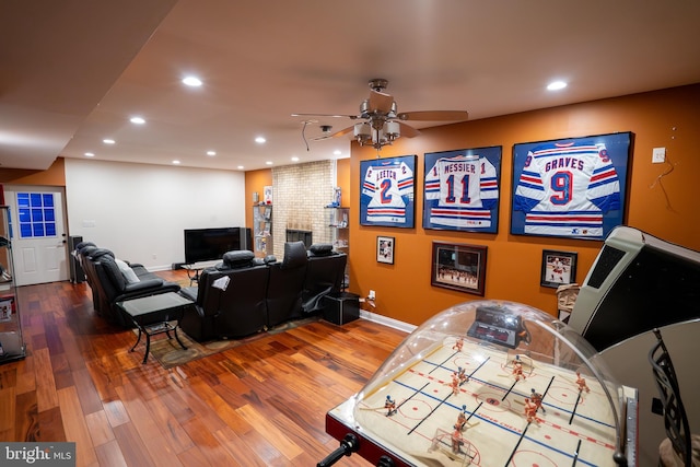 5280 Ten Oaks Rd, Clarksville, MD 21029 - playroom featuring recessed lighting, wood finished floors, and ceiling fan