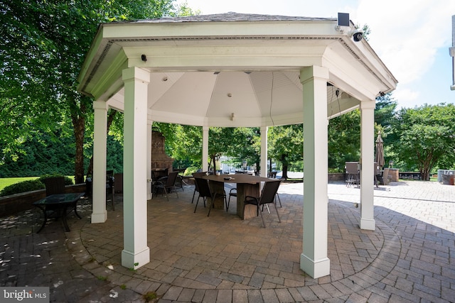 5280 Ten Oaks Rd, Clarksville, MD 21029 - view of patio / terrace featuring a gazebo and outdoor dining area