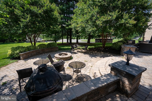 5280 Ten Oaks Rd, Clarksville, MD 21029 - view of patio featuring a fire pit
