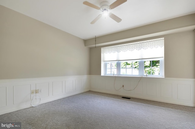 12110 Wilmont Turn, Bowie, MD 20715 - carpeted empty room with a wainscoted wall, a ceiling fan, and a decorative wall