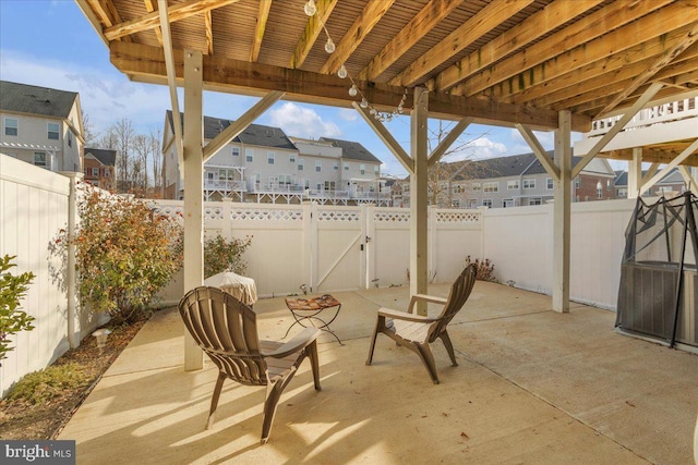 3820 Pentland Hills Dr, Upper Marlboro, MD 20774 - fenced backyard with a patio, a residential view, and central air condition unit