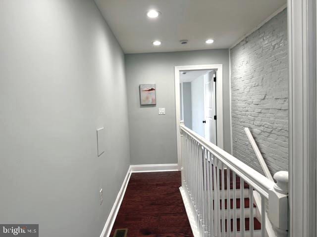 2621 E Monument St, Baltimore, MD 21205 - hall with recessed lighting, wood finished floors, and baseboards
