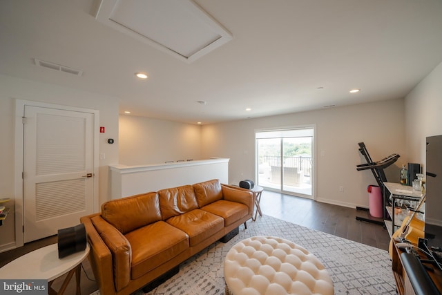 301 Star Tavern Ln, West Chester, PA 19382 - living area with attic access, recessed lighting, and wood-type flooring