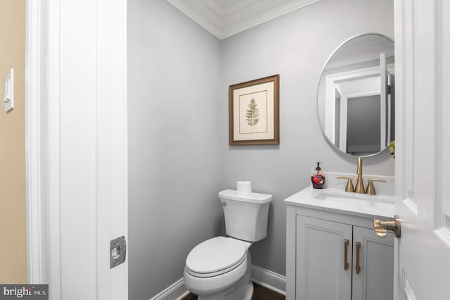 2006 Par Dr, Doylestown, PA 18901 - half bathroom featuring vanity, crown molding, and toilet