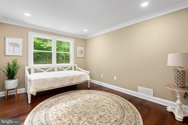 2006 Par Dr, Doylestown, PA 18901 - bedroom featuring dark wood-type flooring, baseboards, ornamental molding, and recessed lighting