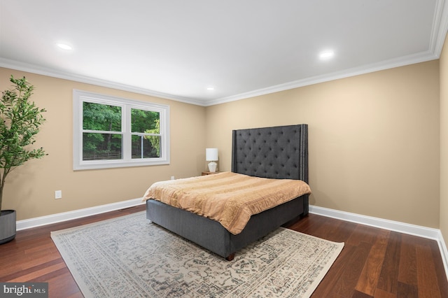 2006 Par Dr, Doylestown, PA 18901 - bedroom featuring baseboards, dark wood-style flooring, crown molding, and recessed lighting