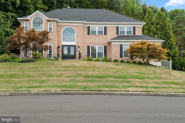 2006 Par Dr, Doylestown, PA 18901 - view of front of property featuring french doors, brick siding, and roof with shingles