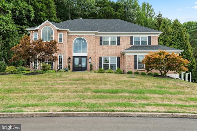 2006 Par Dr, Doylestown, PA 18901 - view of front facade featuring french doors, brick siding, and a shingled roof