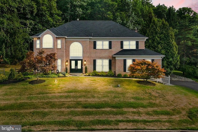 2006 Par Dr, Doylestown, PA 18901 - colonial house with french doors, a front yard, and brick siding