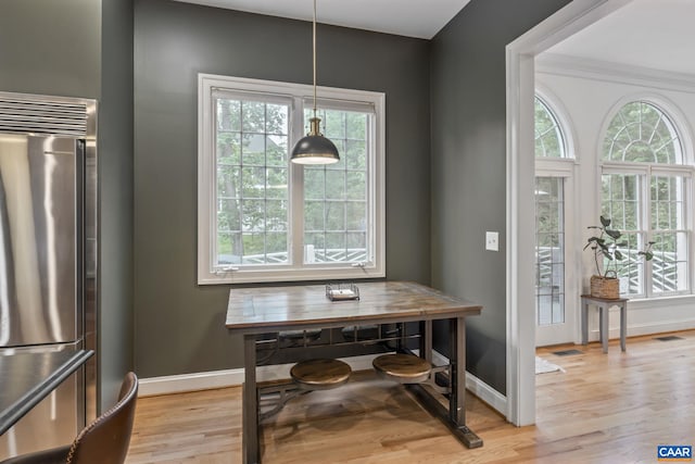 2402 Pendower Ln, Keswick, VA 22947 - dining room with baseboards and light wood-type flooring