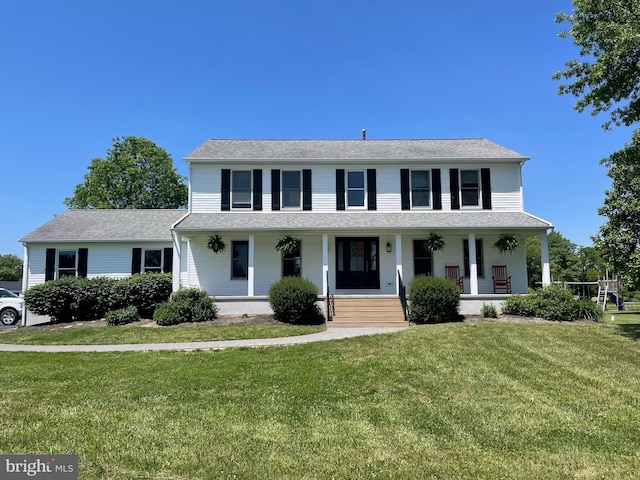 69 Eayrestown Rd, Medford, NJ 08055 - view of front of property featuring a porch and a front lawn