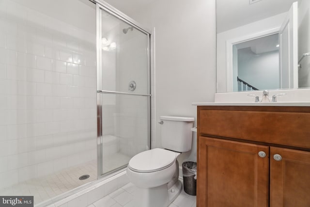 5163 Ridgeview Retreat Dr, Chantilly, VA 20151 - bathroom featuring toilet, a stall shower, vanity, and tile patterned floors
