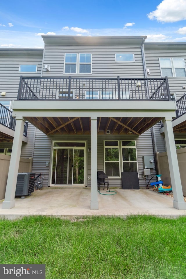 5163 Ridgeview Retreat Dr, Chantilly, VA 20151 - rear view of house featuring central AC, a patio area, and a balcony