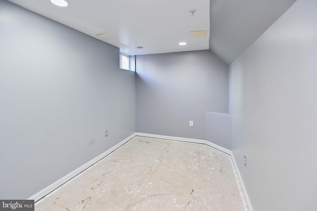 3313 Cornwell Dr SE, Washington, DC 20032 - unfurnished room with baseboards, a pendent fire sprinkler, and recessed lighting
