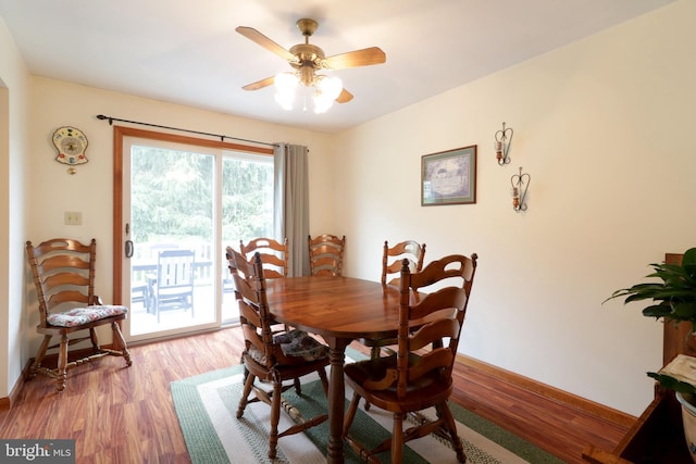 503 N Rachels Way, Aaronsburg, PA 16820 - dining room with ceiling fan, light wood-style flooring, and baseboards