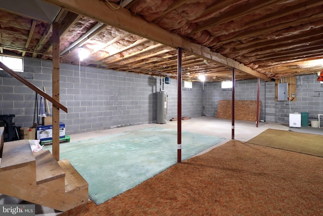 503 N Rachels Way, Aaronsburg, PA 16820 - unfinished below grade area with electric panel and electric water heater