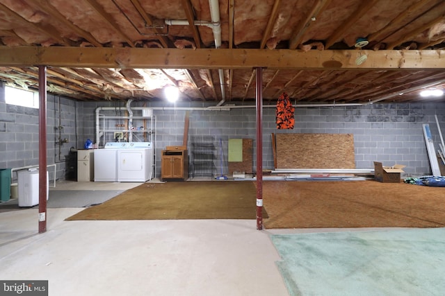 503 N Rachels Way, Aaronsburg, PA 16820 - unfinished basement featuring washer and clothes dryer